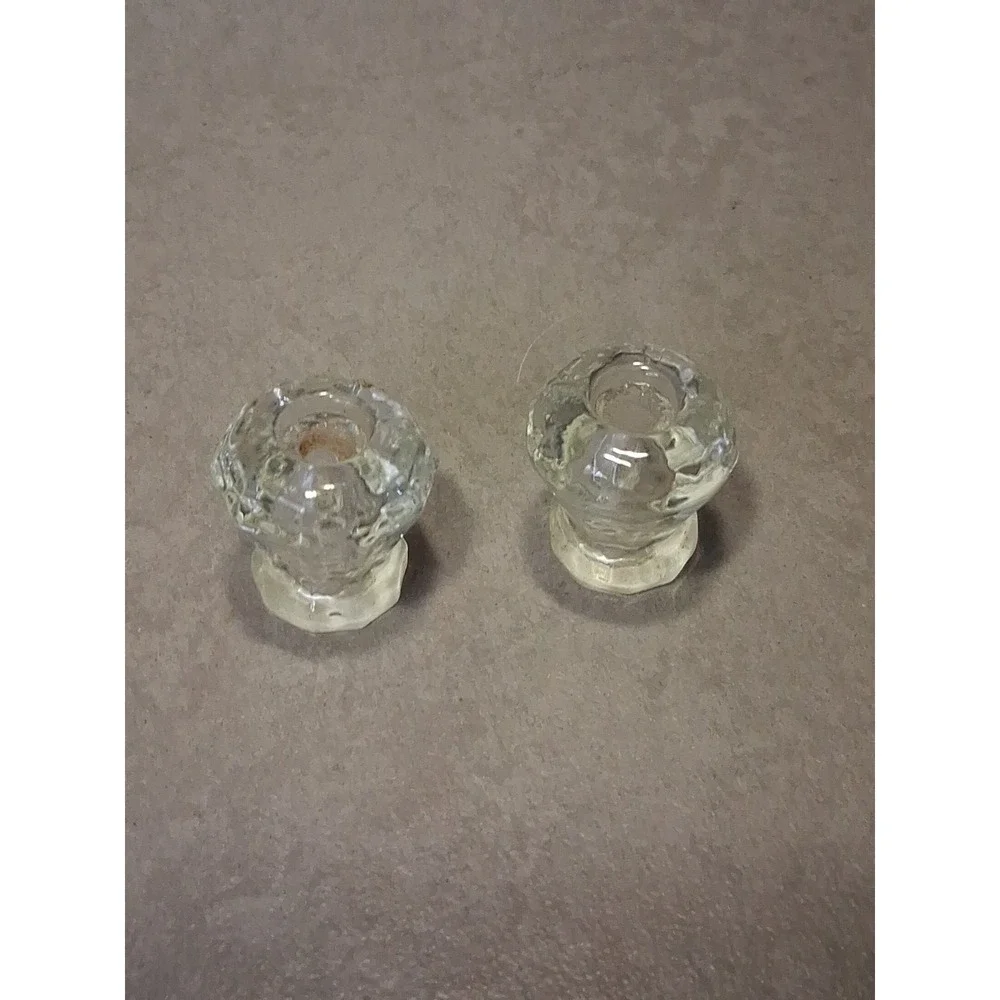 7 Antique 6 Sided Hexagon Glass Pulls, 1